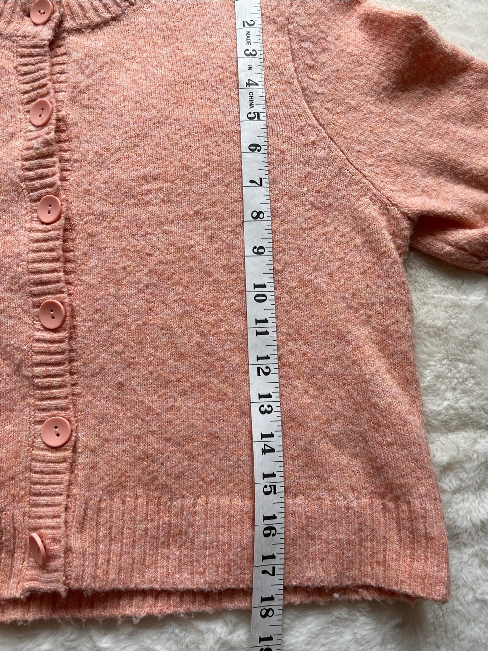 American Eagle Outfitters Soft Peach Button-Up Knit Cardigan - Picture 5 of 5